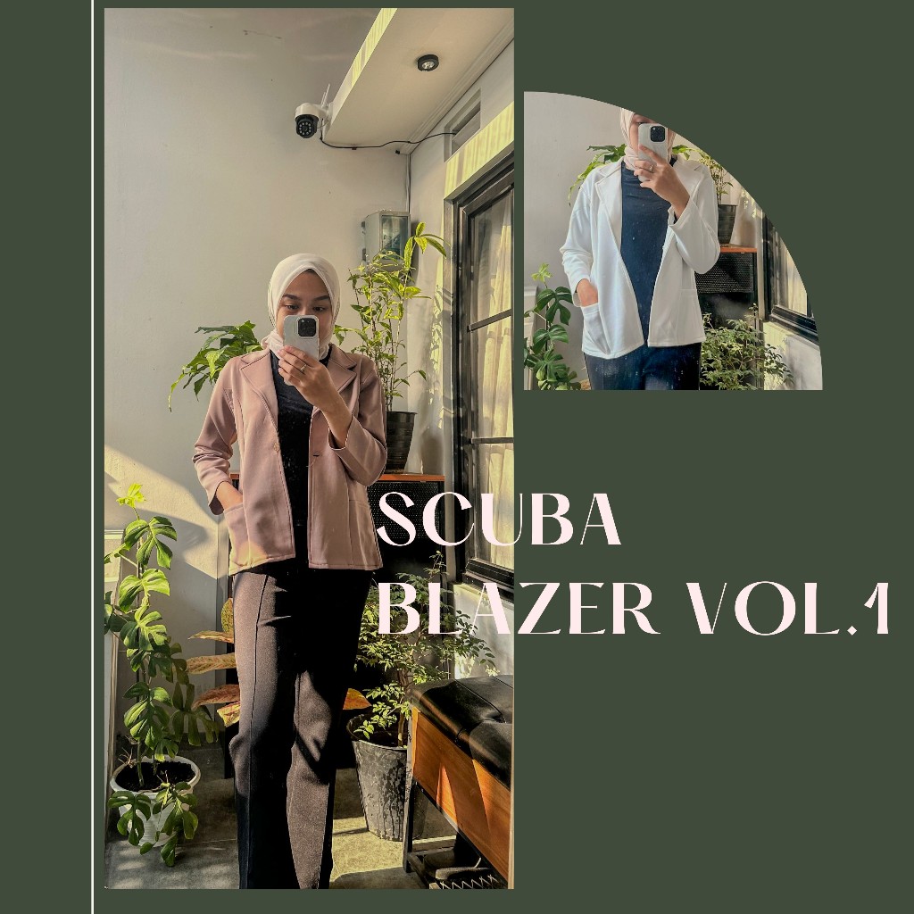 KAE Blazer Long Scuba Premium Korean Style Atasan Wanita Tangan Panjang Slimfit