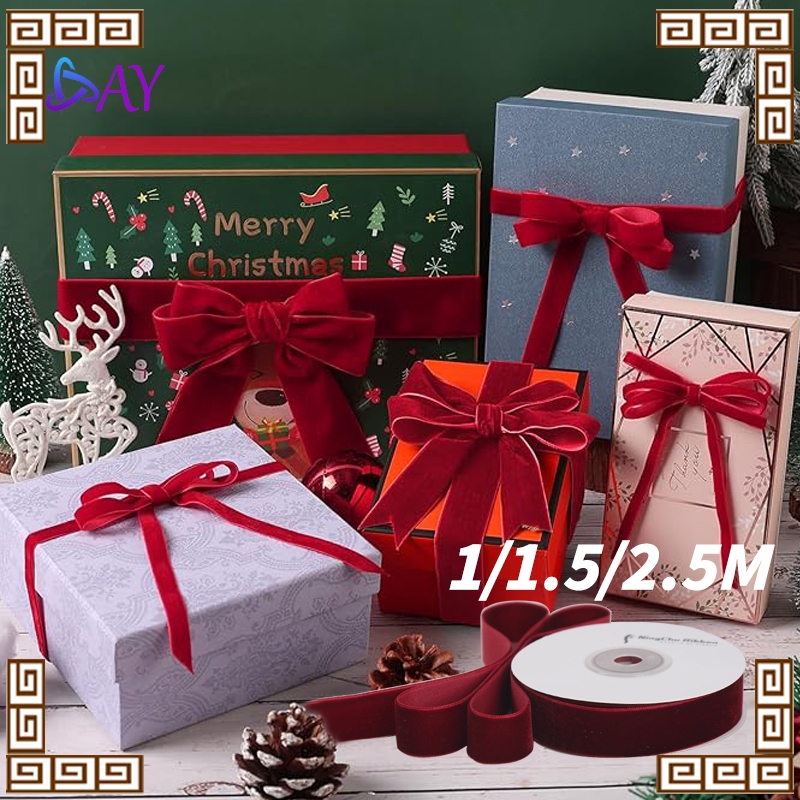 

1 Roll Pita Beludru Merah Wine Premium Pita Kado Ulang Tahun Hiasan Buket Bunga Dekorasi Natal DIY