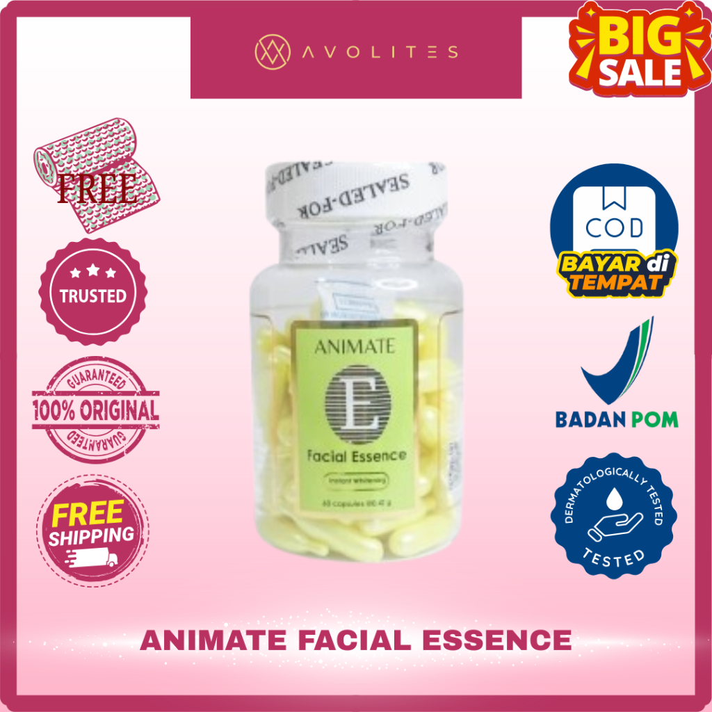 Animate Skincare Ori Serum Wajah Kapsul Vitamin E Facial Essence isi 60