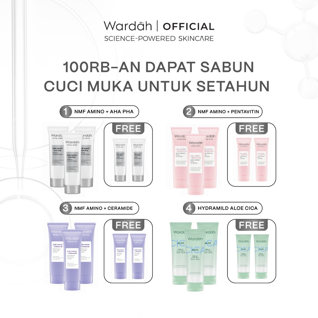 [BUY 3 GET 5] Wardah 100rb-an Sabun Cuci Muka Setahun Gentle Facial Wash Low PH Series 100 ml (NMF A