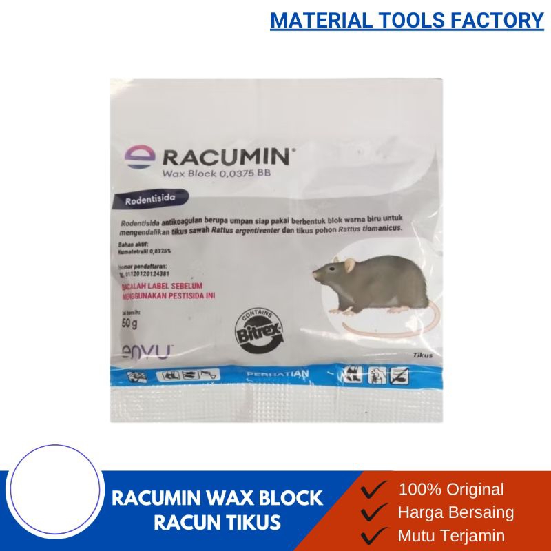 RACUMIN wax block 50gr - Racumin racun tikus ampuh - racun tikus - pengusir tikus - makanan tikus - 