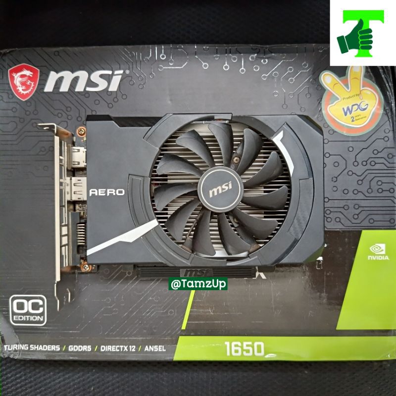 MSI GTX 1650 AERO ITX 4GB GDDR5 FULLSET SECOND PERFORMA DIATAS GTX1050Ti/RX570/GTX1030/GTX750TI - VG