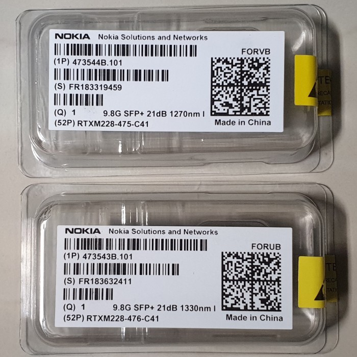 SFP+ BIDI NOKIA 10G 40km Single Core (Sepasang)