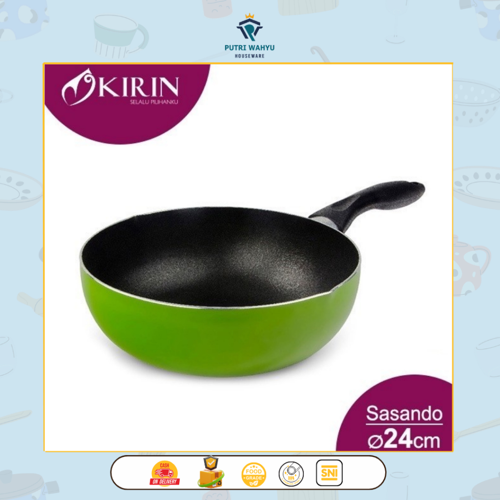 Wokpan 24cm Sasando Series Teflon Kirin 24 Cm Deep Frypan Sasando Series