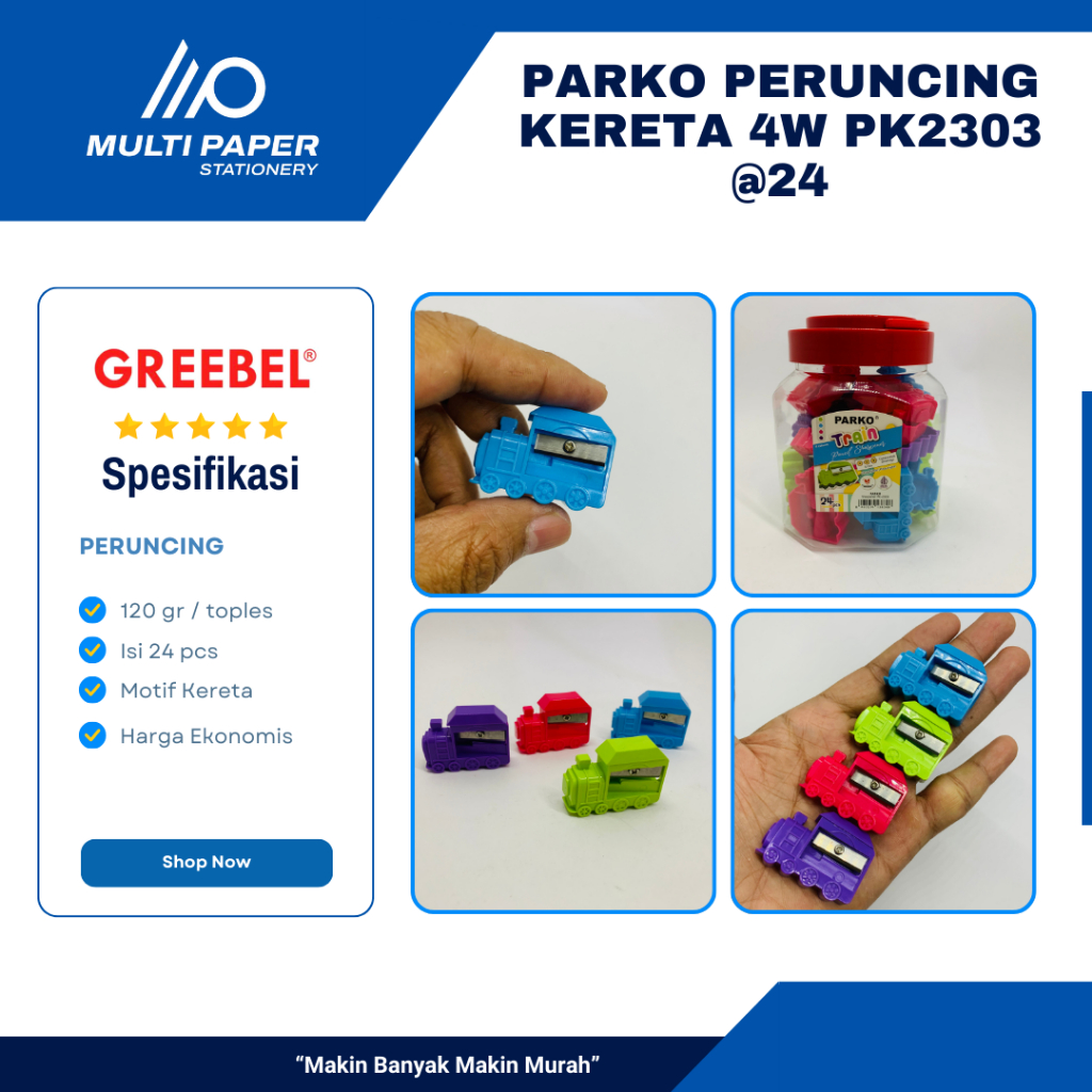 

Parko Peruncing Rautan Sharpener Kereta PK2303 Per Toples