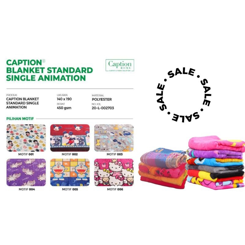 Selimut Polyester Caption / selimut bulu halus