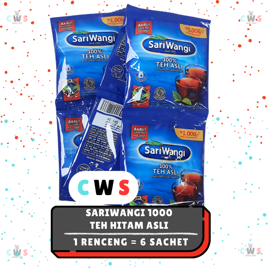 

SARIWANGI Sari Wangi 1000 100% Teh Hitam Asli Celup - 1 Renceng / 6 Sachet