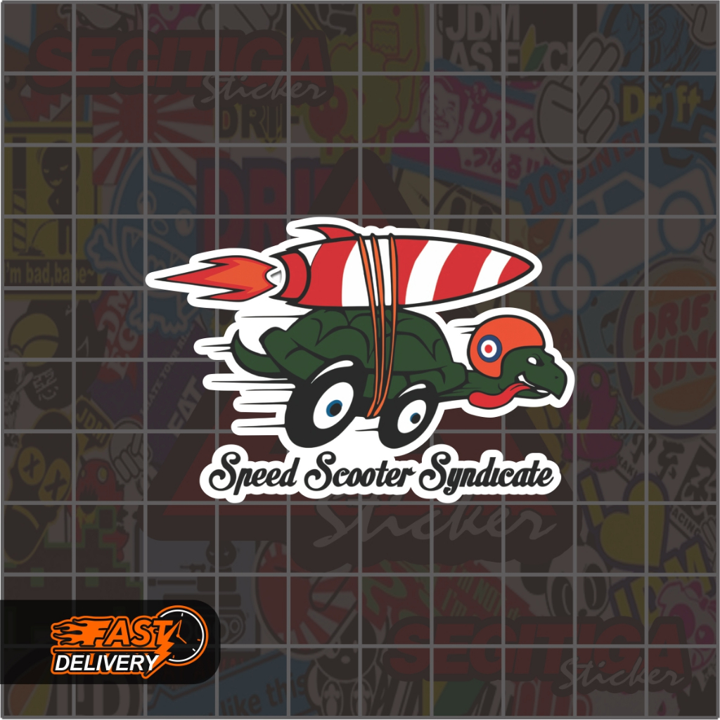Sticker Speed Scooter Syndicate Ukuran 6 x 4 Cm