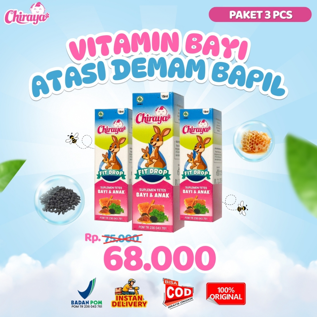 CHIRAYA 3 Botol VItamin Bayi Otak Cerdas Madu Herbal Pelancar Bicara 15 ml BPOM
