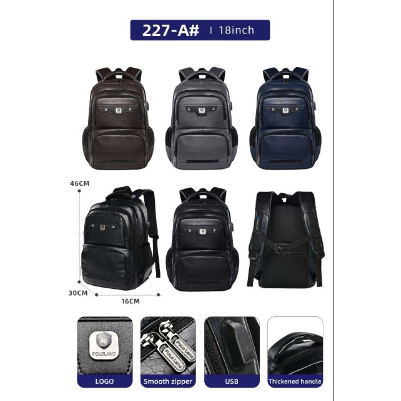 tas ransel kulit polo land