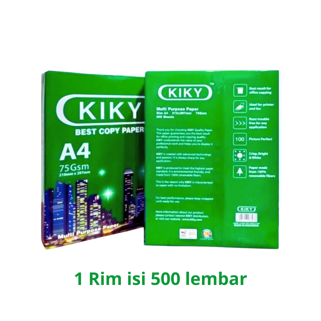 

Kertas HVS Kiky A4 75gsm 1 Rim
