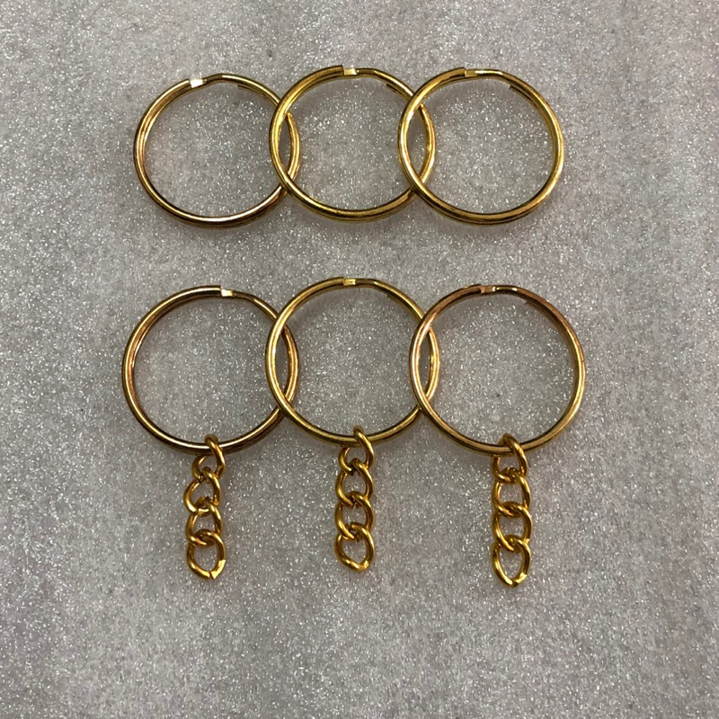 Ring double gantungan kunci gold