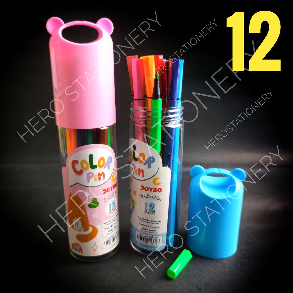 

Washable color pen pena warna joyko 12 warna CLP-064