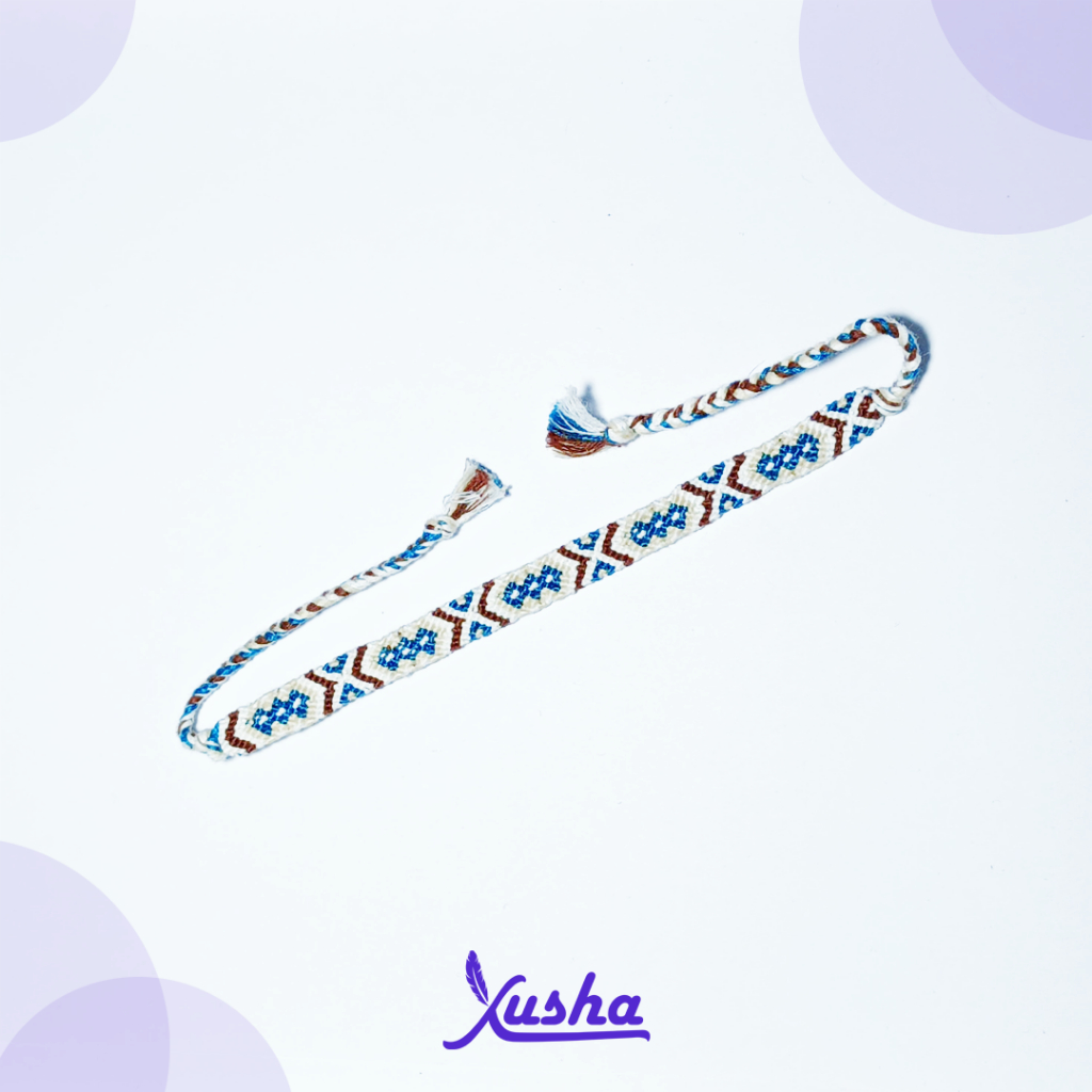 Xusha Eleena - Gelang Macrame Motif Etnik Nusantara Handmade dari Benang Sulam, Aksesoris Unisex