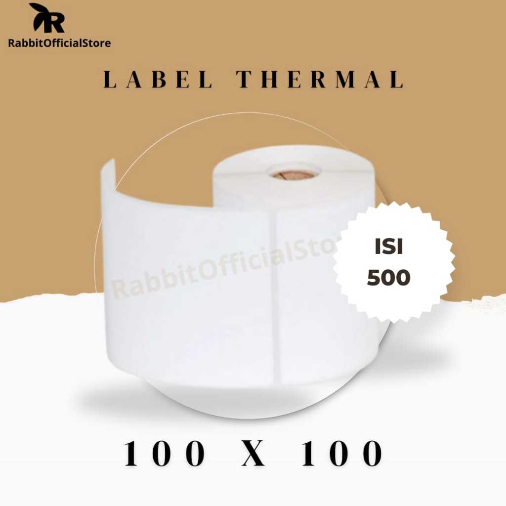

KERTAS STICKER THERMAL 100x100 mm 500 LEMBAR / LABEL THERMAL / STICKER LABEL THERMAL RESI 500 LEMBAR