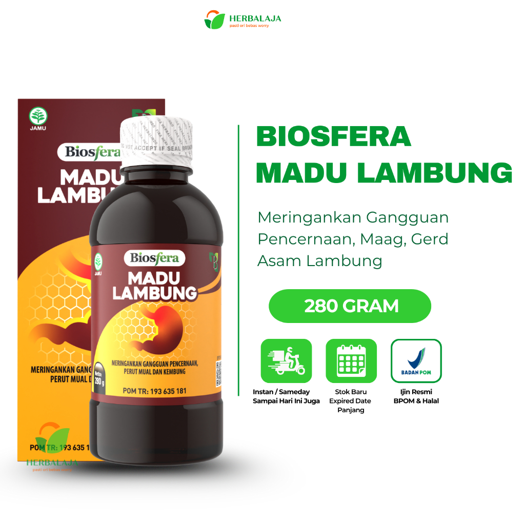 

BIOSFERA Madu Untuk Asam Lambung 280gram Redakan Maag GERD Original