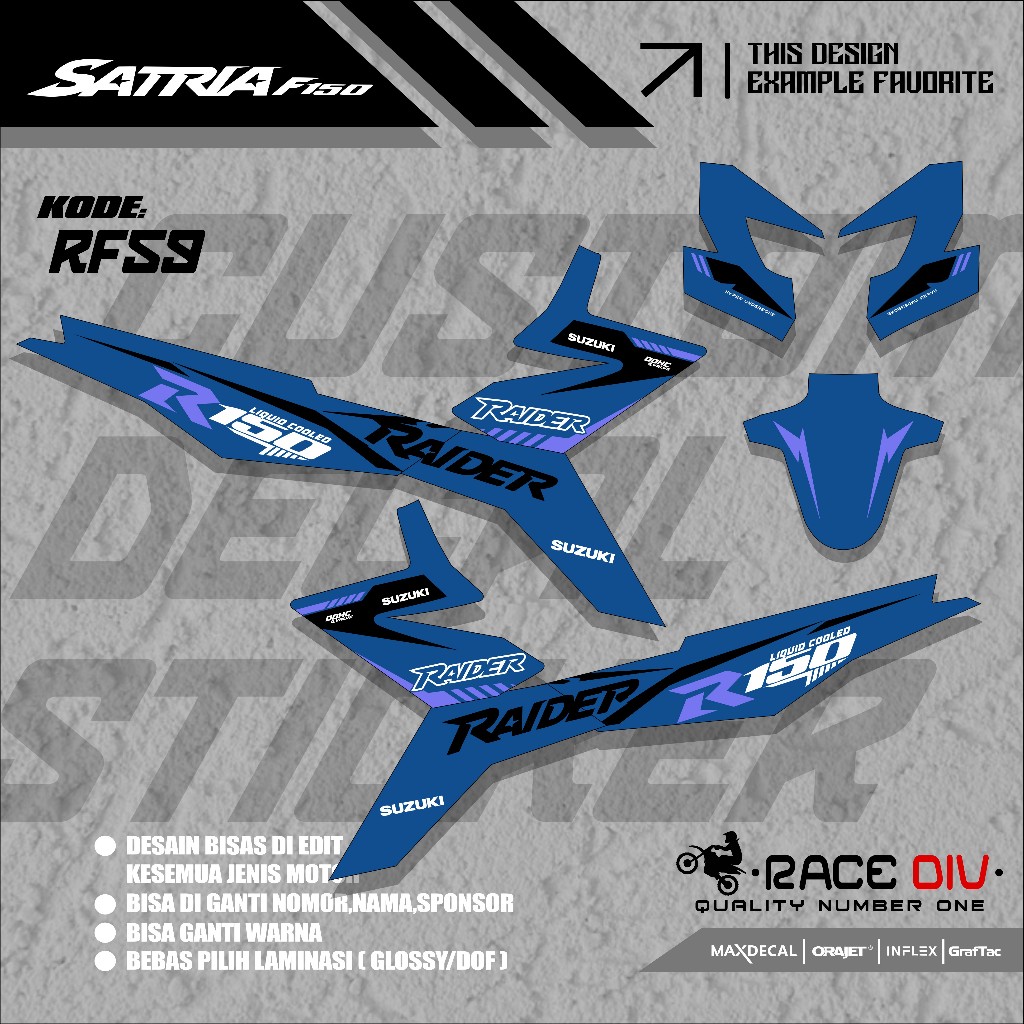 Decal Satria Fu 150 Fi Full Body Stiker Satria Fu Fi Full Body CODE RF59