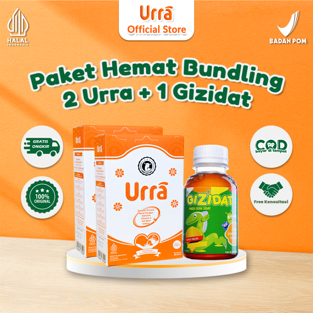 

[Paket Bundling] Urra Susu Kambing Saanen 2 Box dan Gizidat Madu Penambah Nafsu Makan 1 Botol