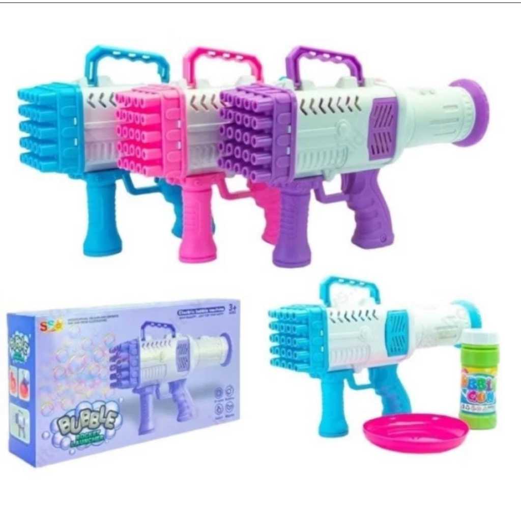 Bable Gun Bazoka Tembakan balon Gelembung Sabun Bazoka 25 Mata Mainan Balon Sabun / Gelembung Balon 