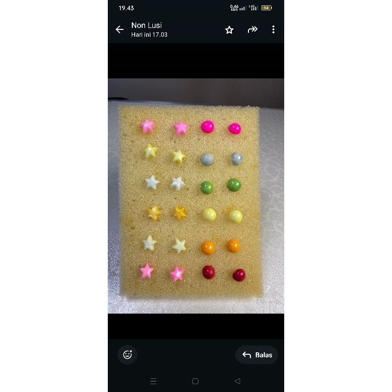 (12 pasang )anting plastik lucu warna -warni /aksesoris anak perempuan ringan stylish