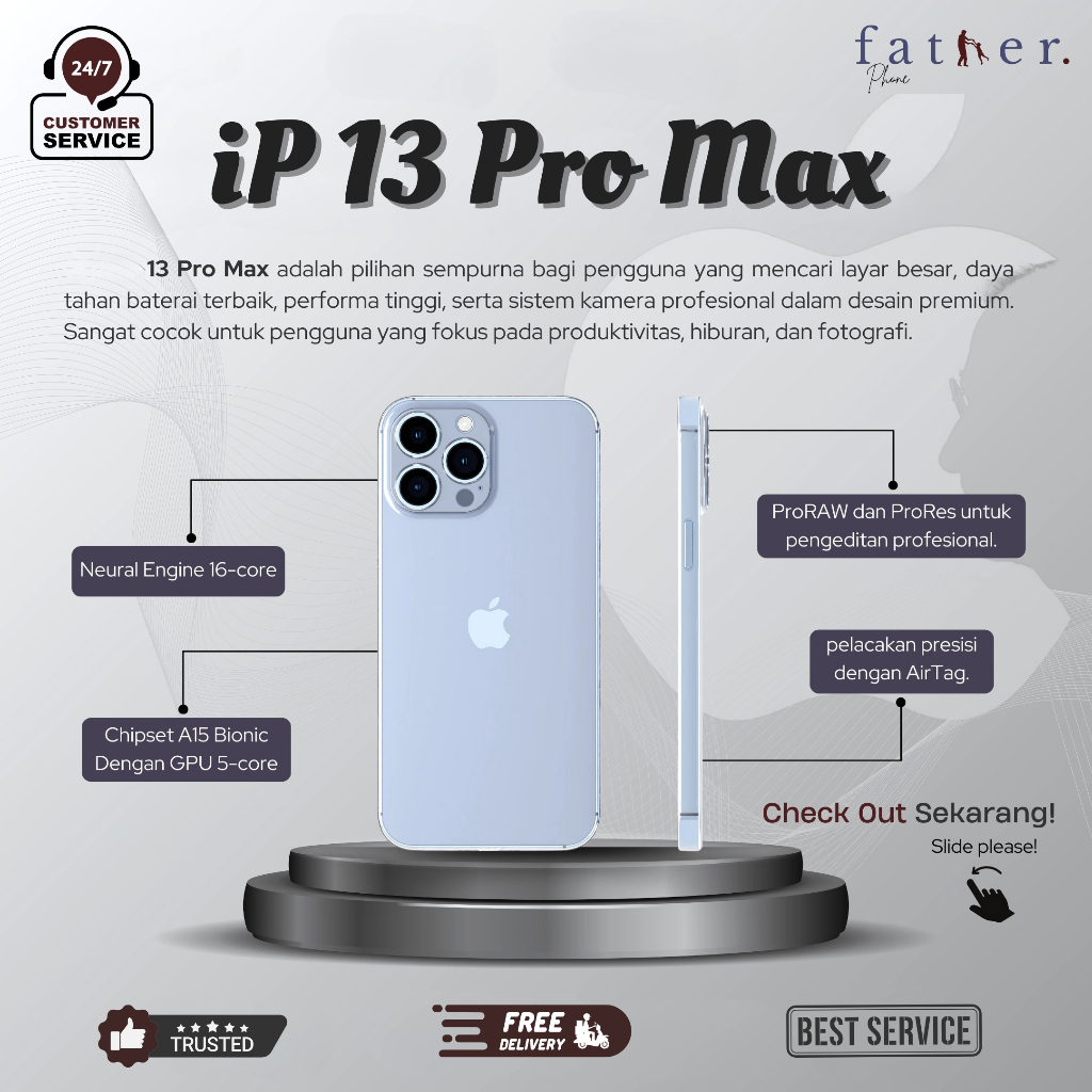 Father Phone | iPhone 13 Pro Max 512Gb | 256Gb | 128Gb | 13 128Gb Garansi Resmi