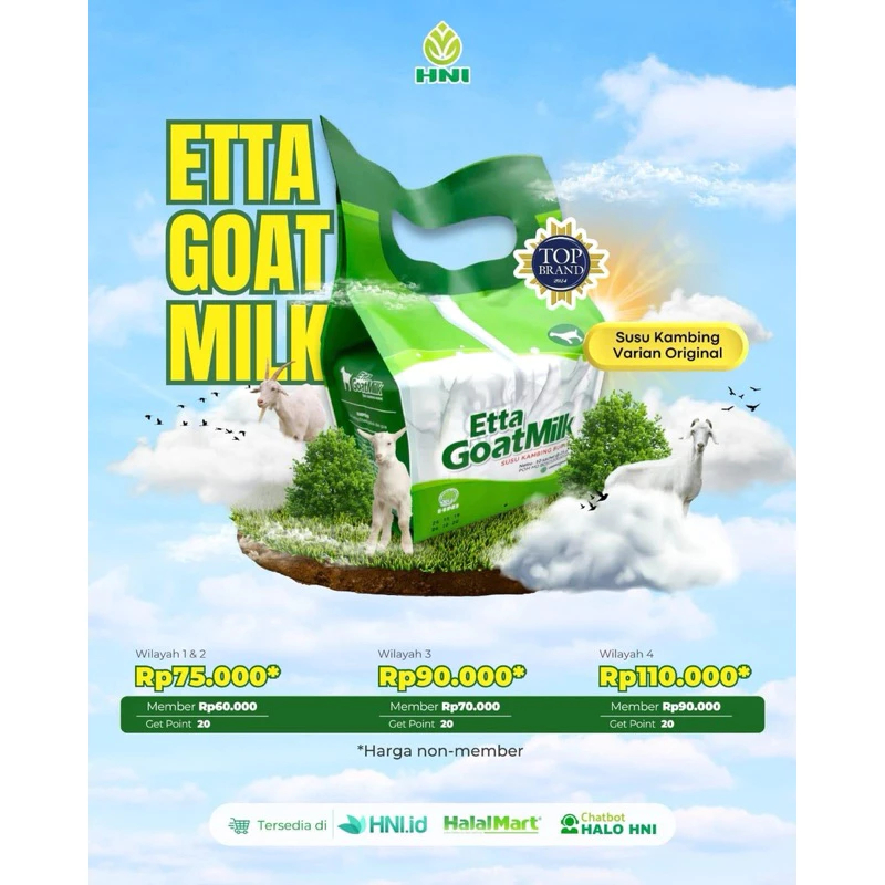 

Etta Goat Milk - Susu Kambing Ettawa Bubuk Original Berkhasiat Menyembuhkan Asma dan Tinggi Kalsium