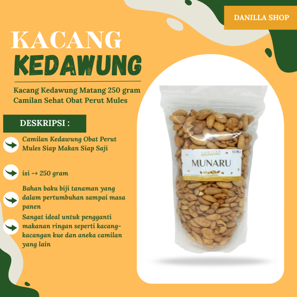 

Kacang Kedawung Matang 250 gram Camilan Sehat Obat Perut Mules Premium