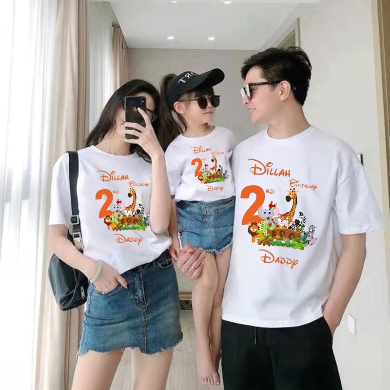 Herlin Collection_Kaos Tshirt ULTAH TAHUN Kekinian ZOO Kebun Binatang BIRTHDAY TAMAN SAFARI_Size Ana