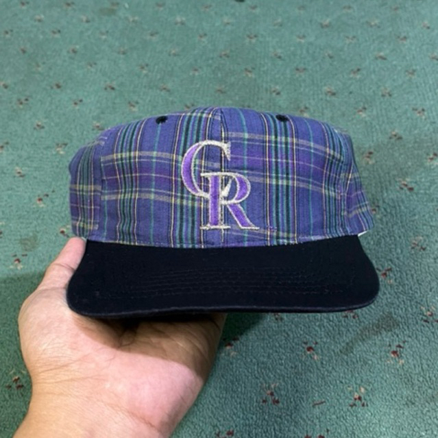 Vintage MLB Colorado Rockies Plaid Annco Snapback Hat