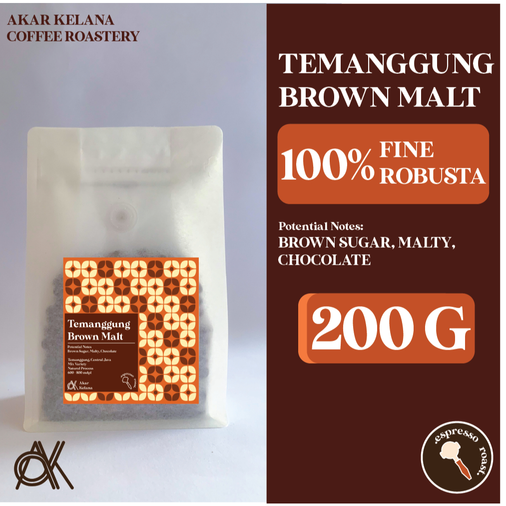 

Kopi Robusta Temanggung Brown Malt Kemasan 200 gram