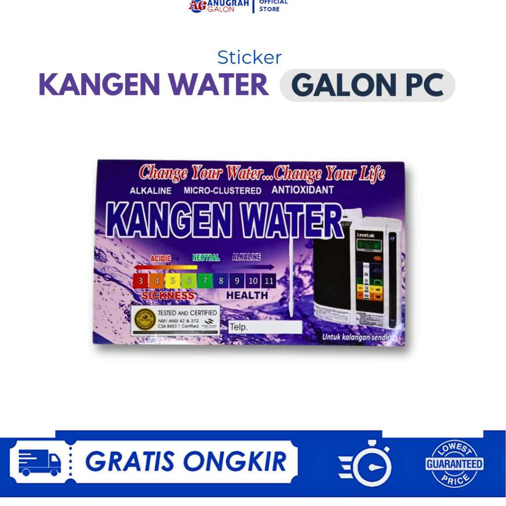 

Stiker Kangen Water untuk Galon PC 19 Liter