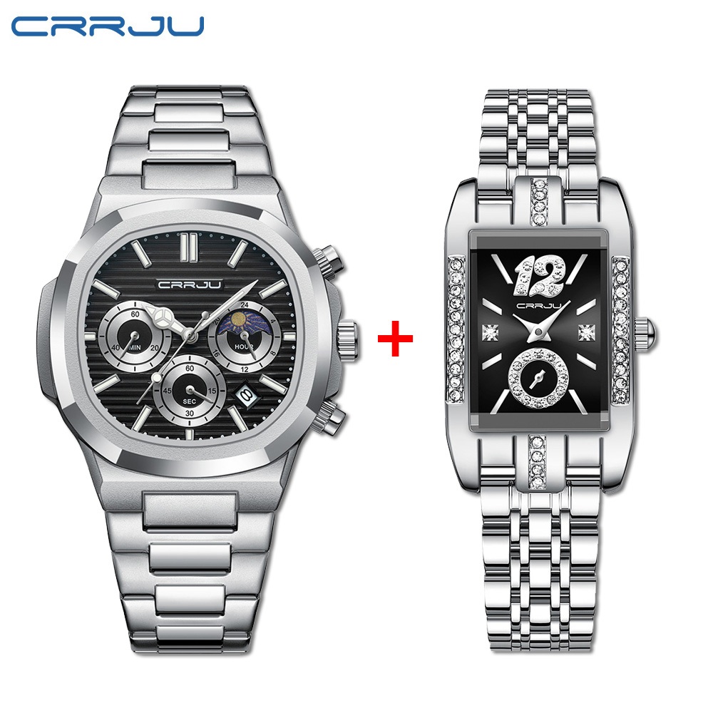 CRRJU Jam Tangan Couple Pasangan Anti Air Original Analog Keren Terbaru Fashion Watches Cod