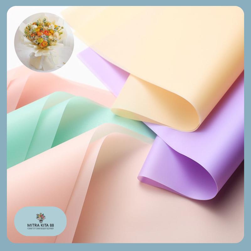 

Kertas Bunga Buket Polos Solid Opp Hand Bouquet Flower Wrapping Full Color Florist Ecer KB02