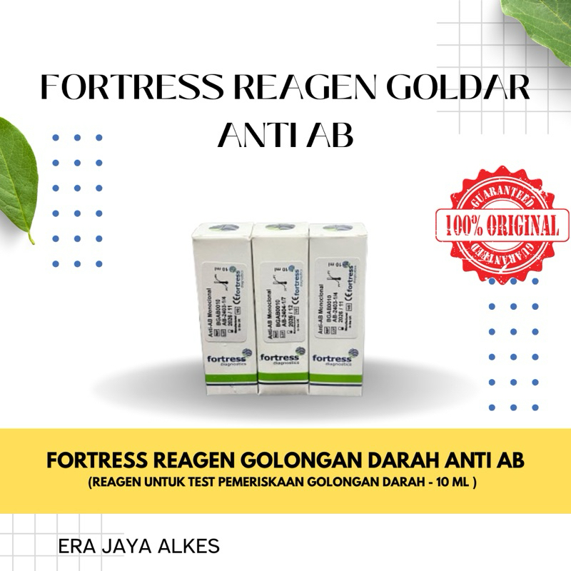 REAGEN GOLONGAN DARAH ANTI A, B, D, AB 10ML GOLDAR FORTRESS DIAGNOSTIC SET SERUM