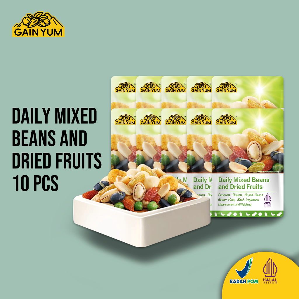 

GainYum Snack- 10 pcs Daily Mixed Beans and Dried Fruits SMALL PACK