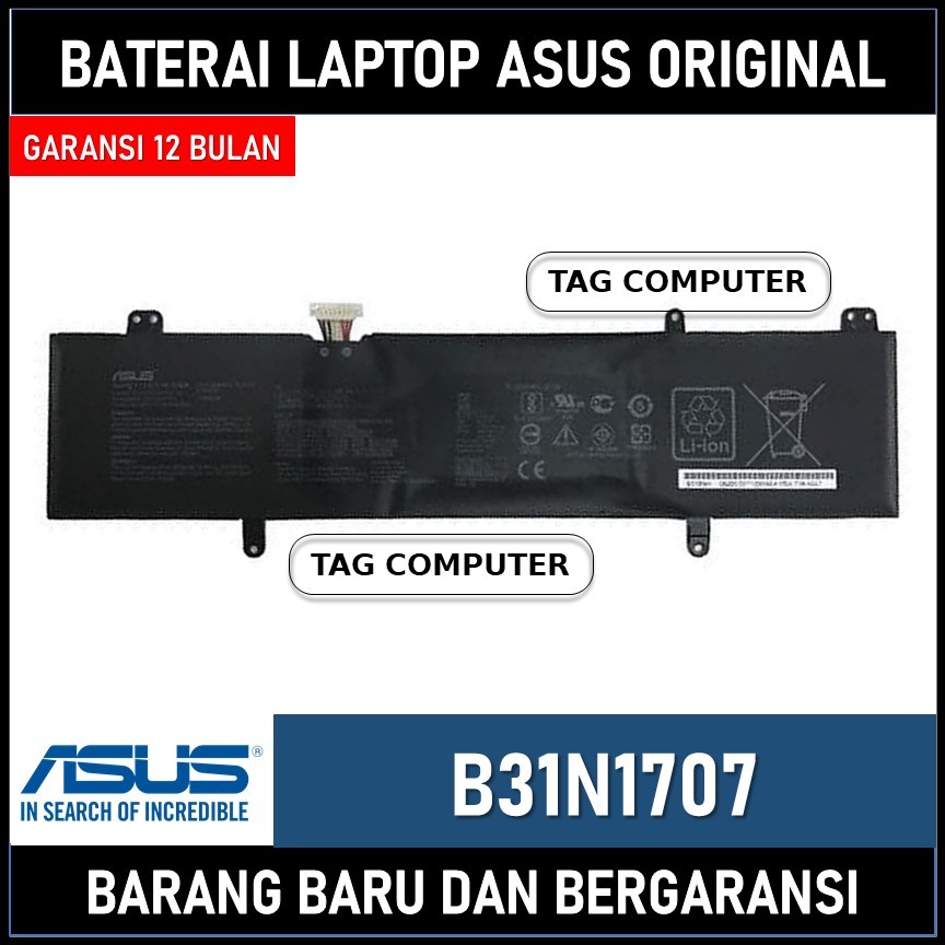BATERAI LAPTOP ASUS VIVOBOOK A411 A411U A411QA B31N1707 ORIGINAL
