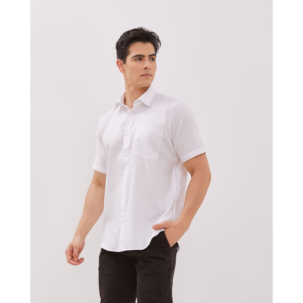VALINO Kemeja Lengan Pendek Putih Pria - V-CLAB05-A1