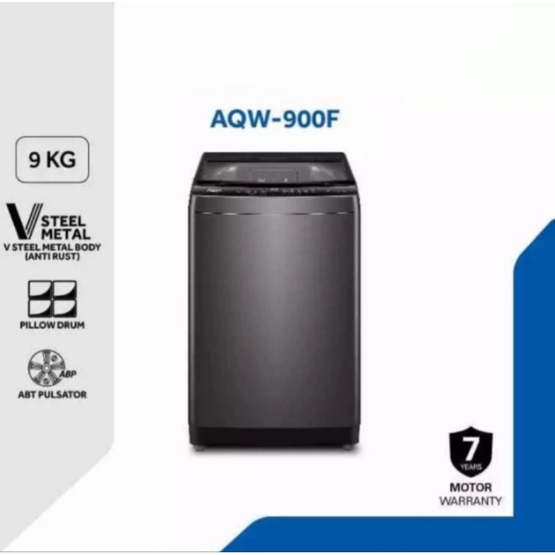 MESIN CUCI TOP LOADING 1 TABUNG AQUA 9KG AQW-900F 1TABUNG AQUA 9 KG TOPLOADING