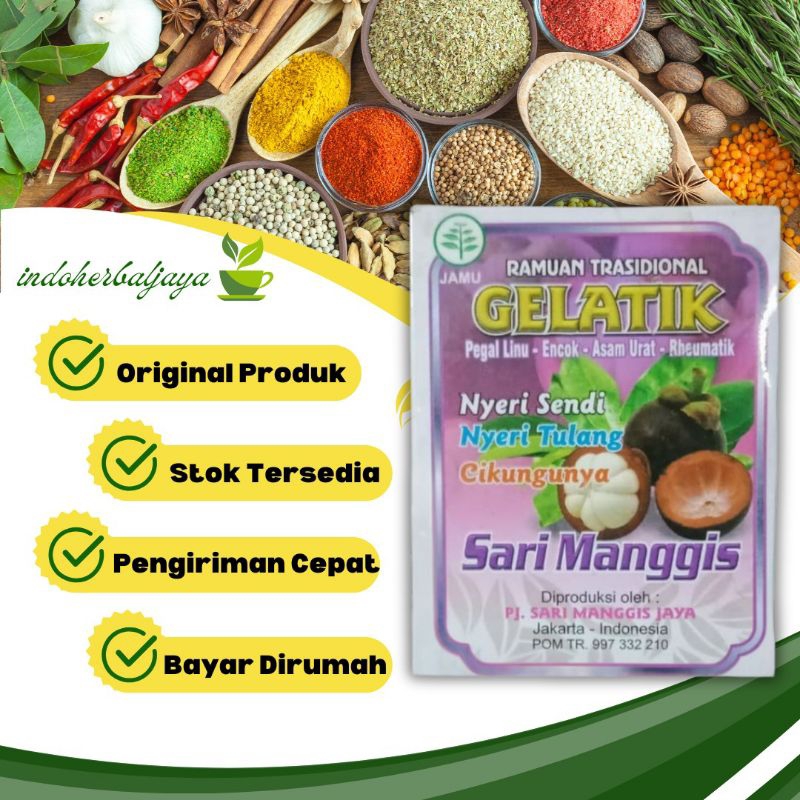

Jamu Tradisional Gelatik Sari Manggis Pegal Linu Reumatik Original