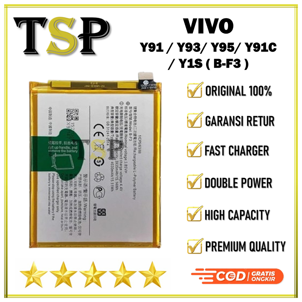 Baterai VIVO B-F3 Vivo Y91 / Y93 1814 / Y95 / Y91C 1820 / Y1S Batre Batrai Baterai ORIGINAL 100%