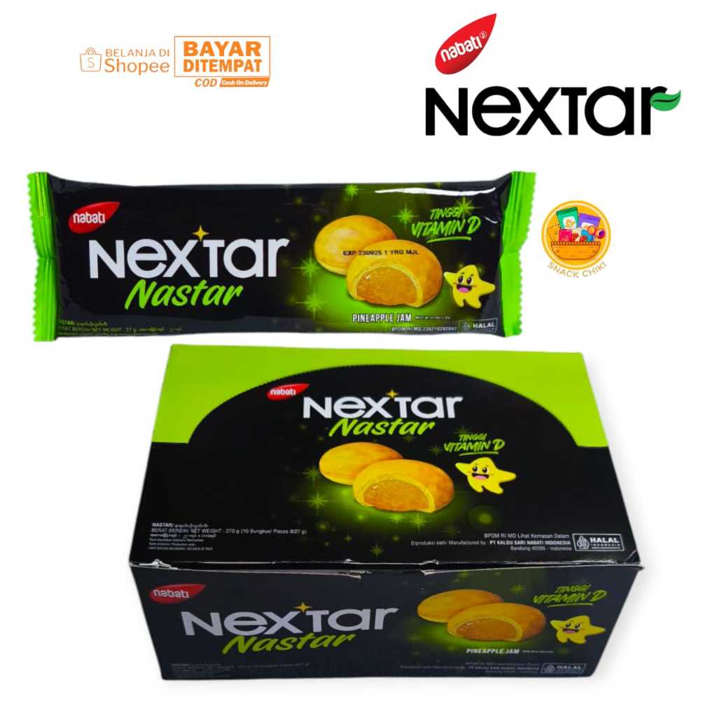 

NEXTAR DENGAN RASA NASTARR ATAU NANAS 1BOX 10 BUNGKUS