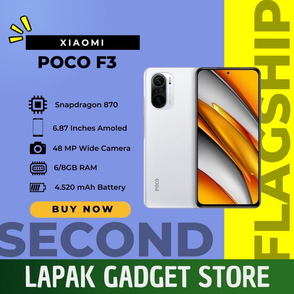 Poco F3 5G Second Berkualitas Fullset | RAM 6/128GB & 8/256GB | HP Gaming Super Kencang.