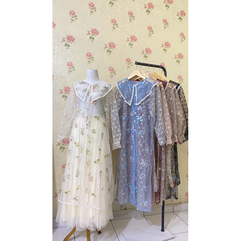 yuki outer brokat/ brokat outer/ atasan brokat/ rok tutu