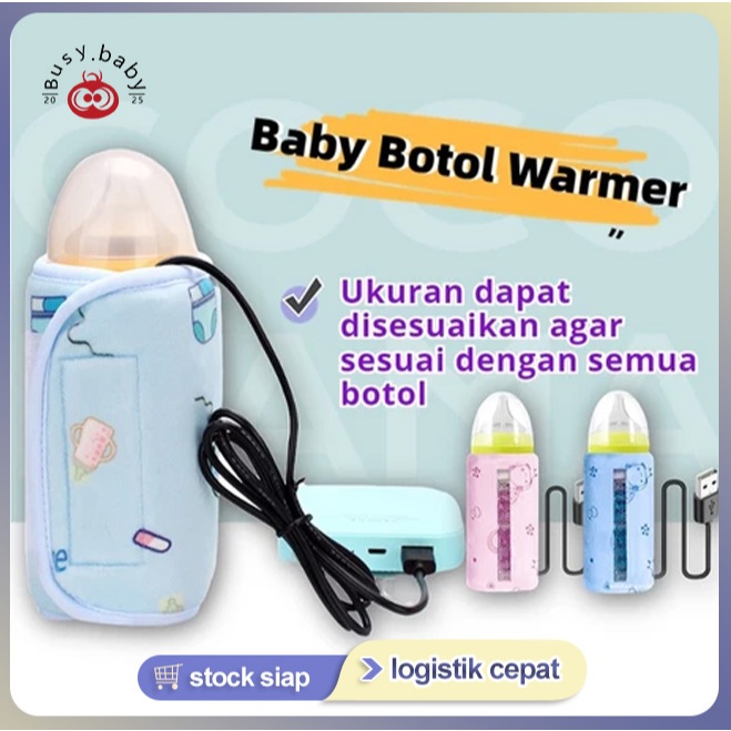 Busybaby Penghangat Botol Susu Portable Tas Penghangat Botol Susu Bayi Portable Dengan USB Untuk Out