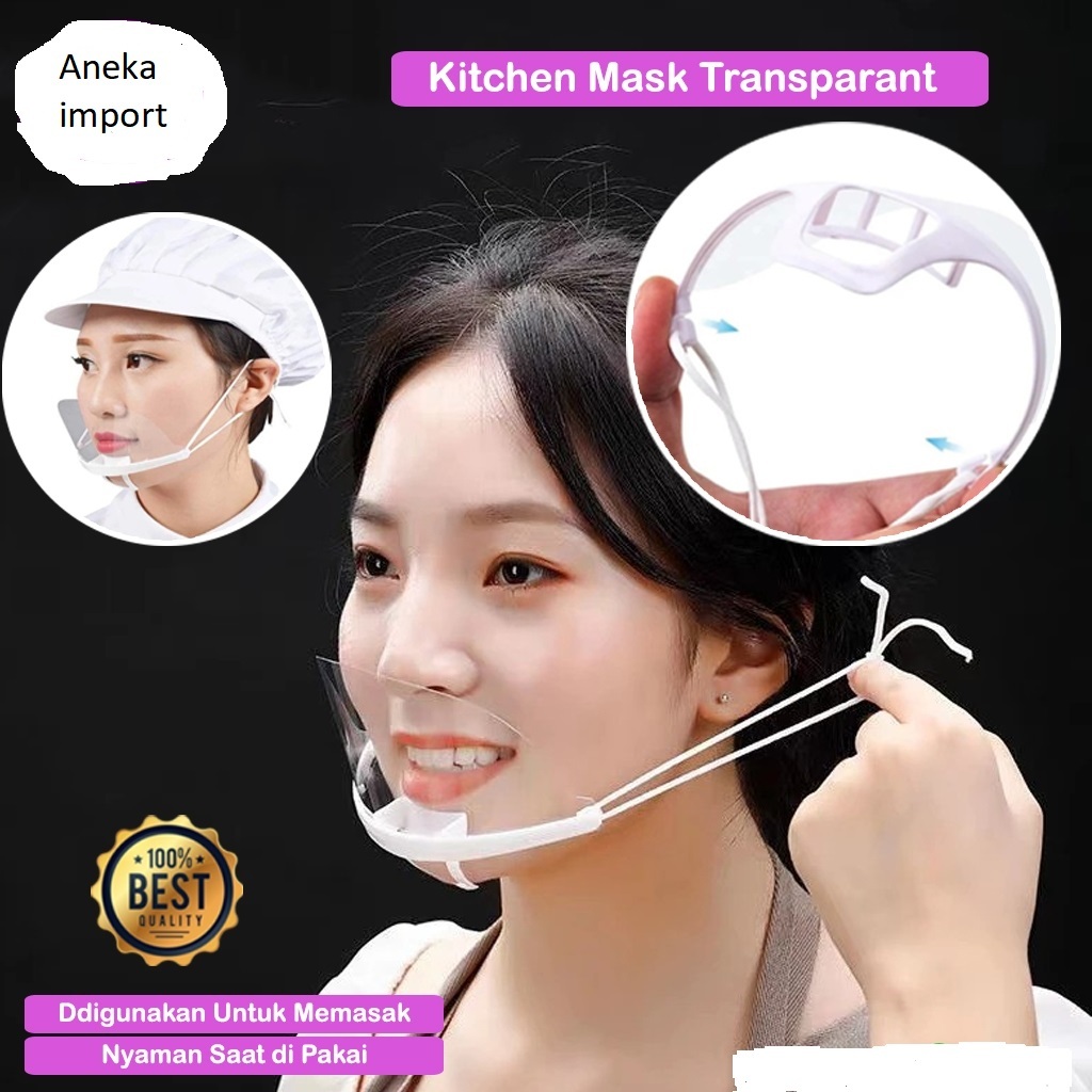 Masker Mulut Koki, Masker Transparan Untuk Masak, Masker Transparan Penutup Mulut Restoran, Masker P