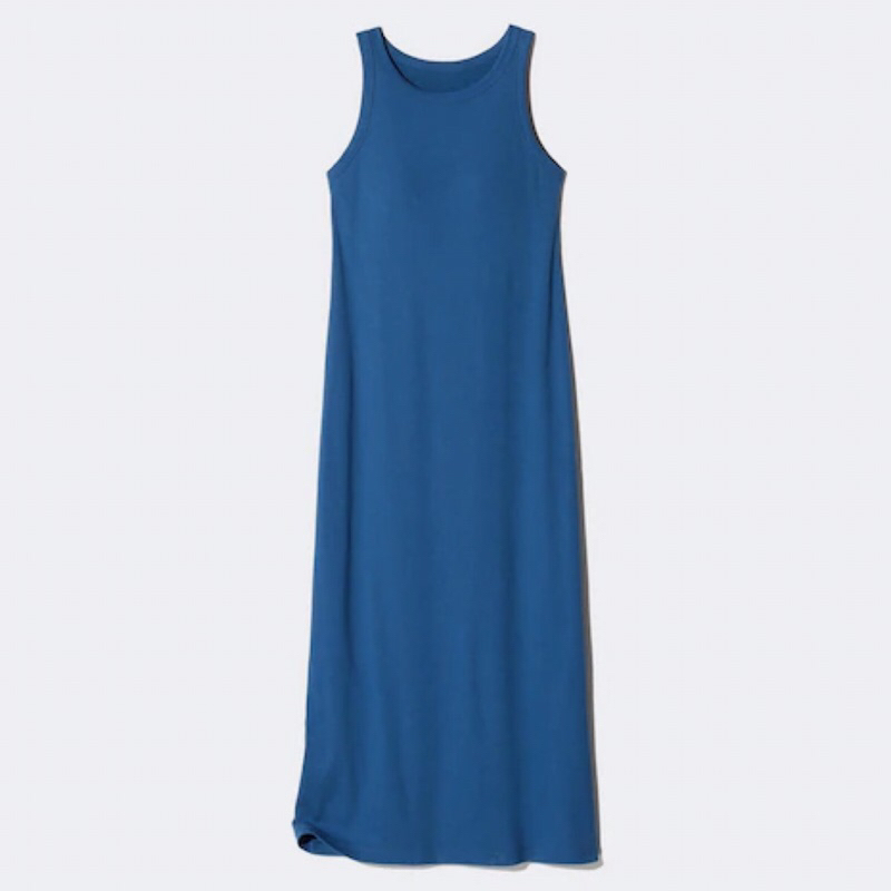 UNIQLO Bra Dress Gaun Rib Tanpa Lengan Wanita