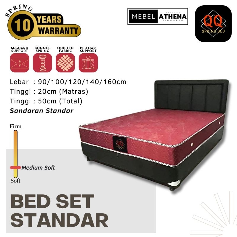 Bed Set Standar uk.160 QQ Springbed kasur sepring Original Bergaransi tempat tidur