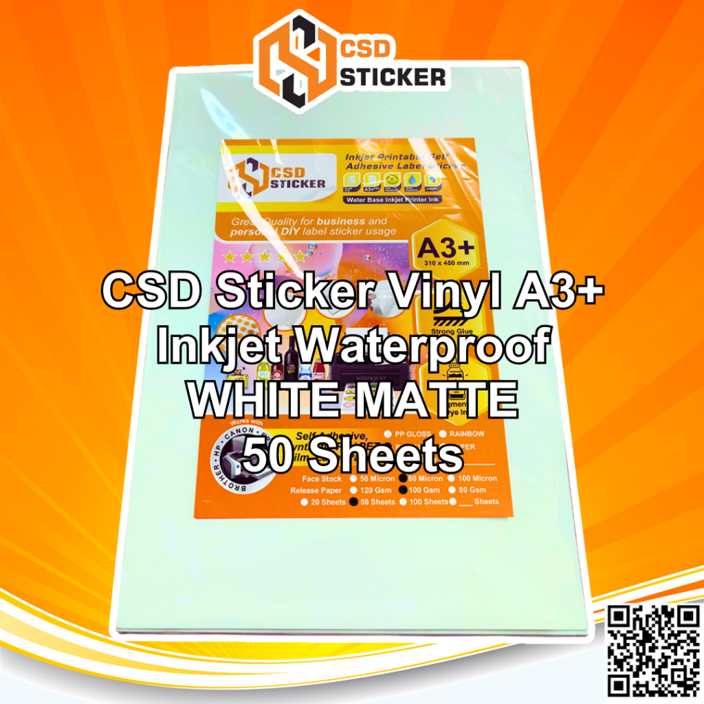 

Clearance Sale CSD Sticker Vinyl Print Inkjet A3+ Stiker Label Waterproof Anti Air - Mix