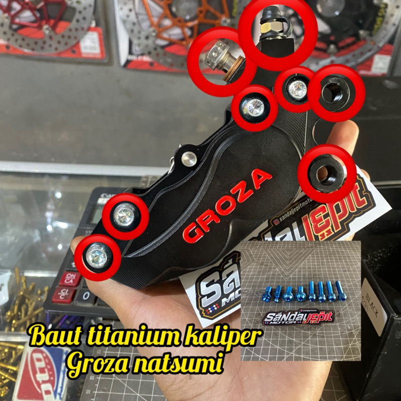 BAUT TITANIUM KALIPER GROZA NATSUMI AXIAL 4P BAUT TITANIUM KALIPER GROZA AXIAL 4 PISTON BAUT TITANIU