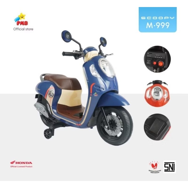 Mainan aki motor listrik anak Scoopy M-999